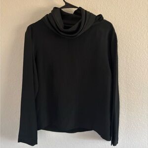 Christian Dior Black Silk Womens Cowl Neck Long Sleeve Blouse Business Wear Top